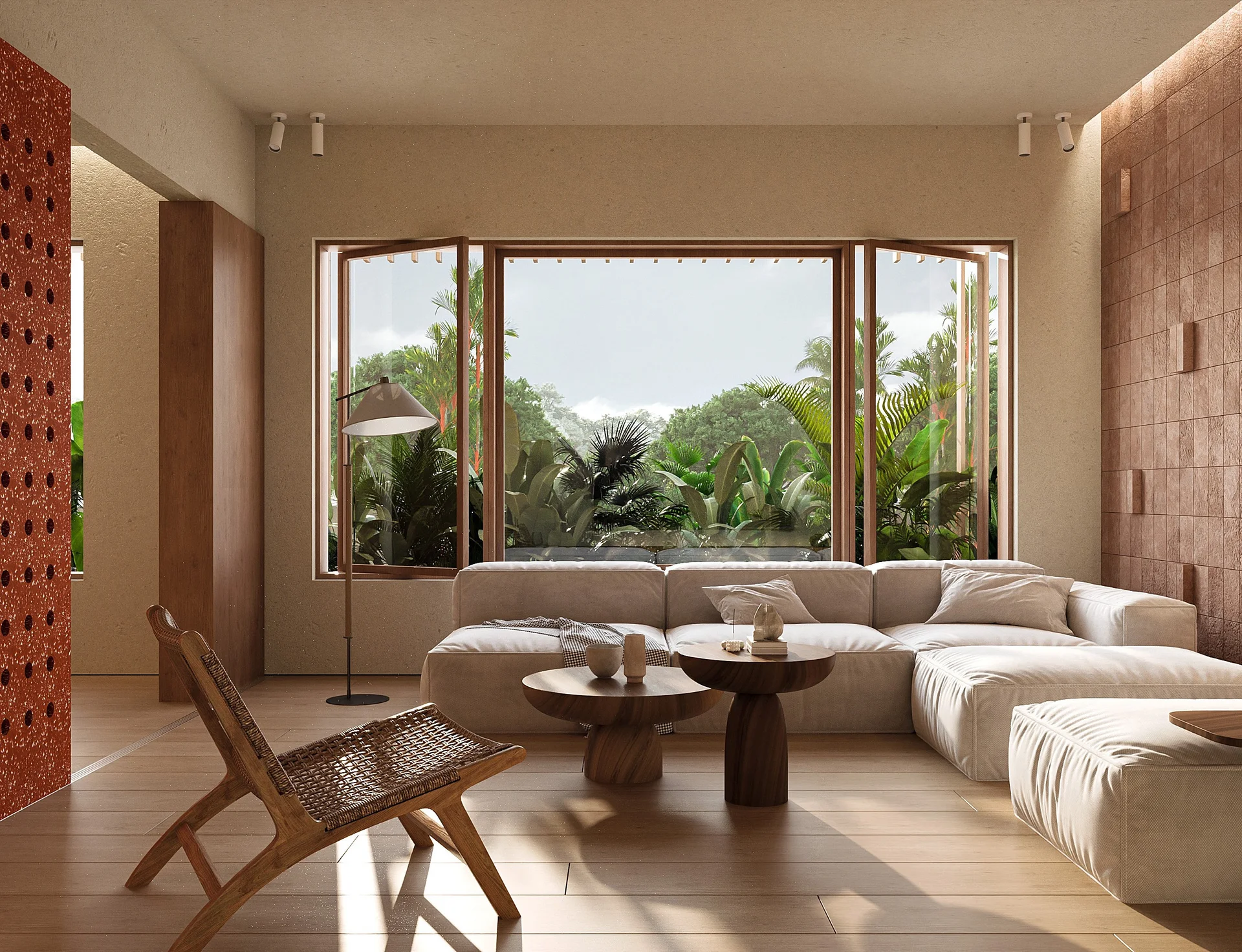 Type B hallway with concealed air-conditioning.