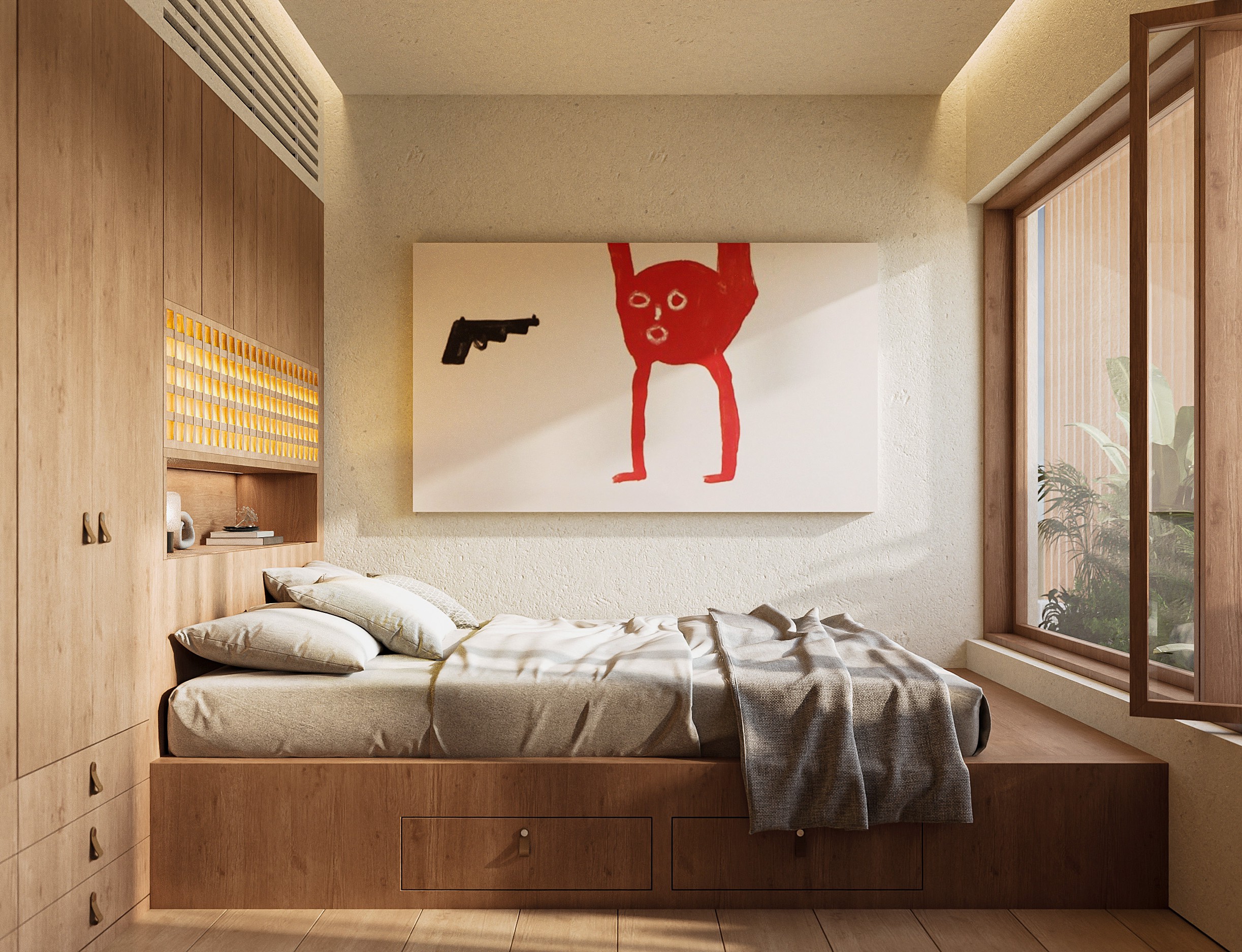 Type B bathroom cabinetry and fixtures.