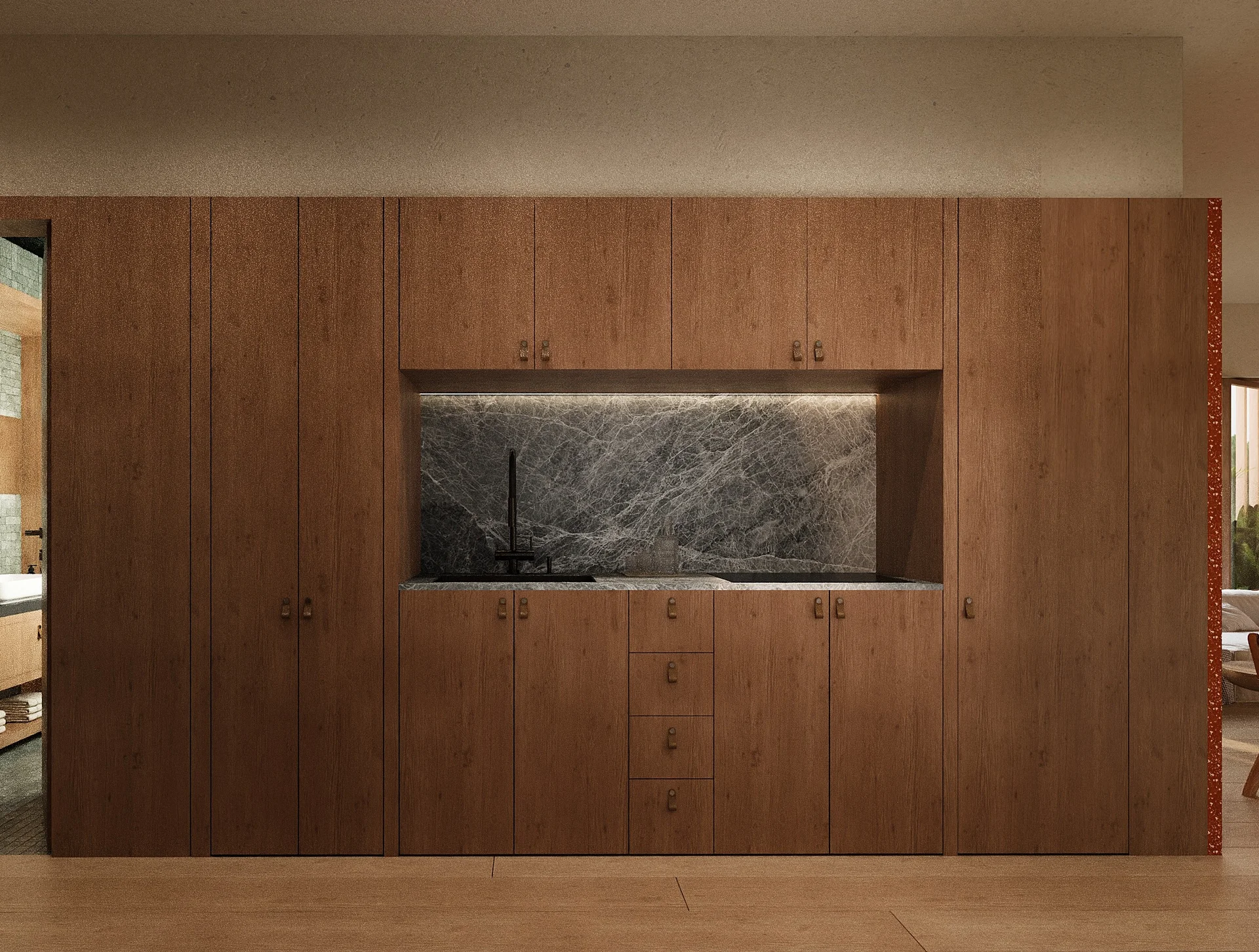 Moon Building exterior perspective.