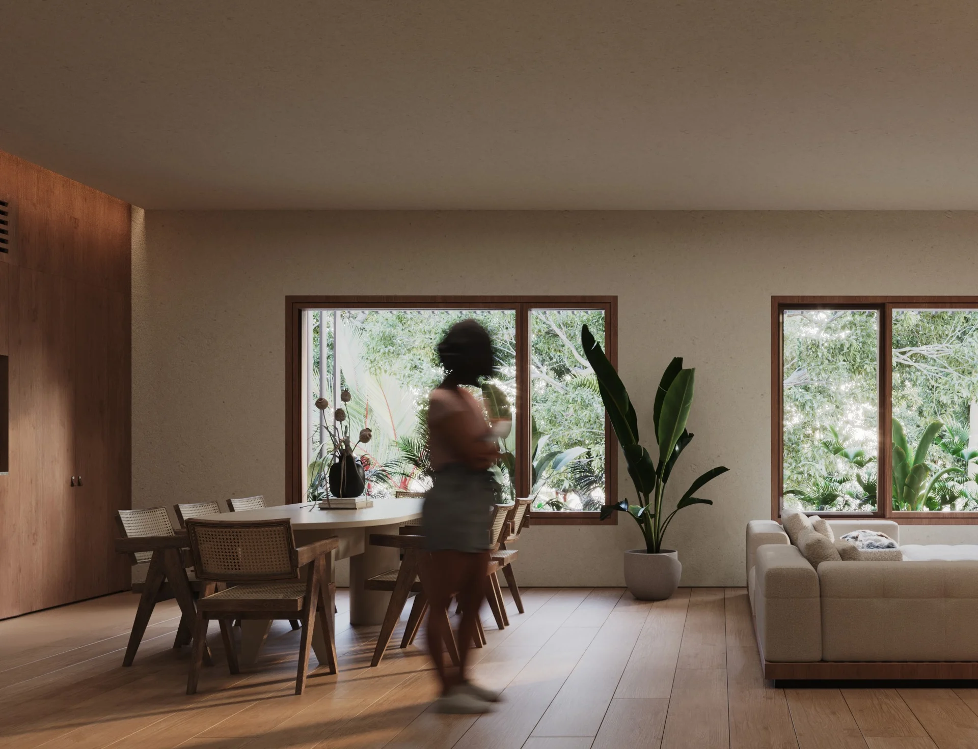 Type E bedroom suite with fitted wardrobes.