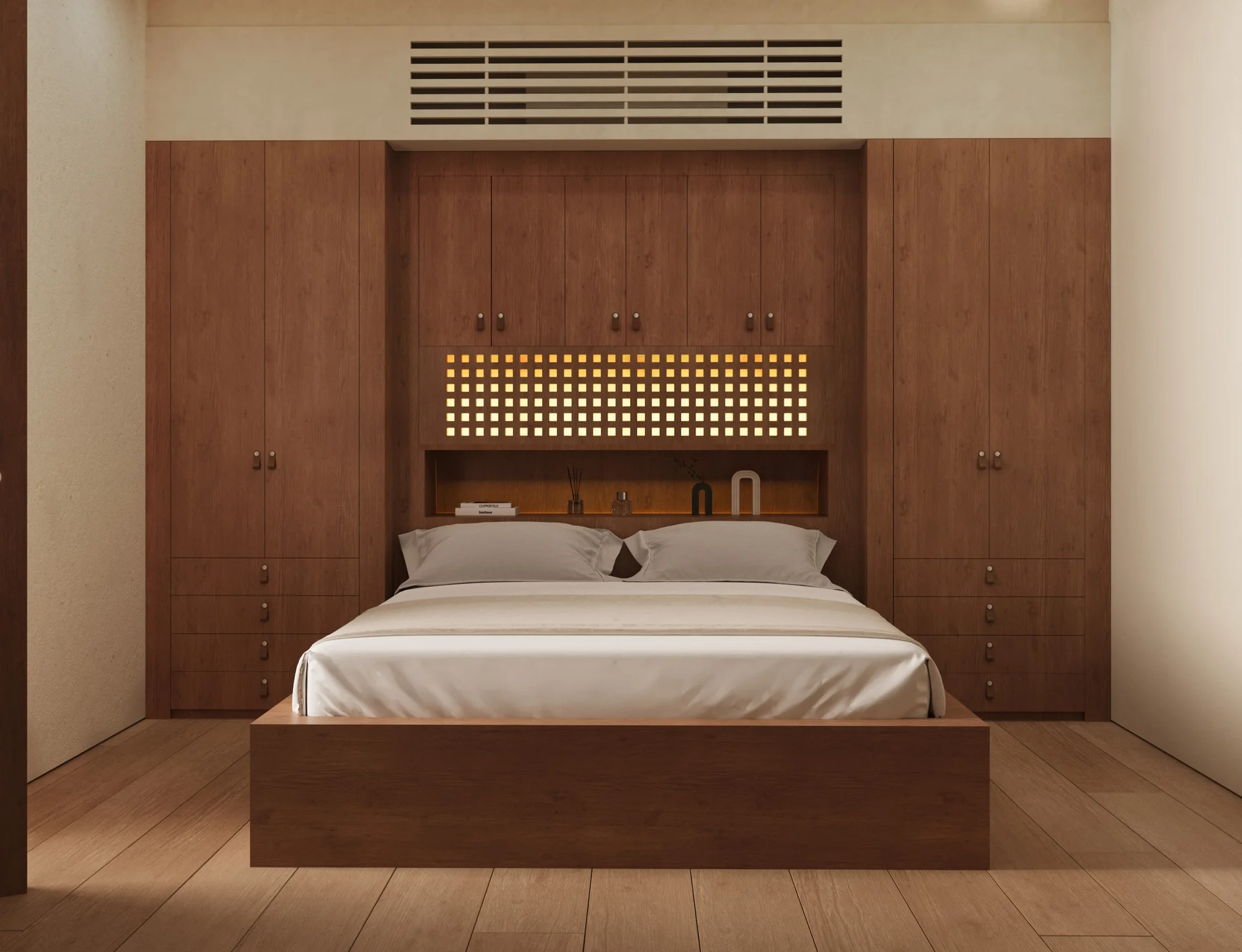 Moon Building hallway wrapped in tropical planting.